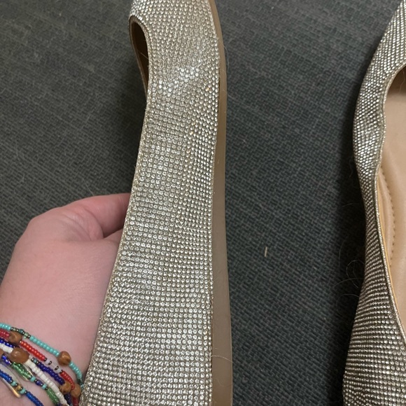 INC sequined silver flats size 9 - Picture 4 of 6